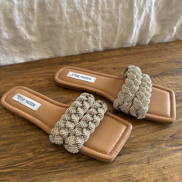 Steve Madden Rhinestone Slides - Picture 1 of 10